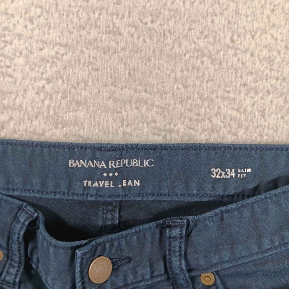 Banana Republic Travel Jean Mens 32x34 Blue Slim Fit Straight Leg Stretch Casual - Picture 2 of 12